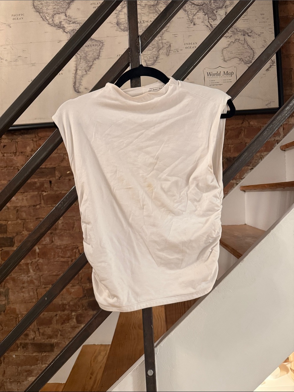 Abercrombie & Fitch Cream Sleeveless Muscle Tank